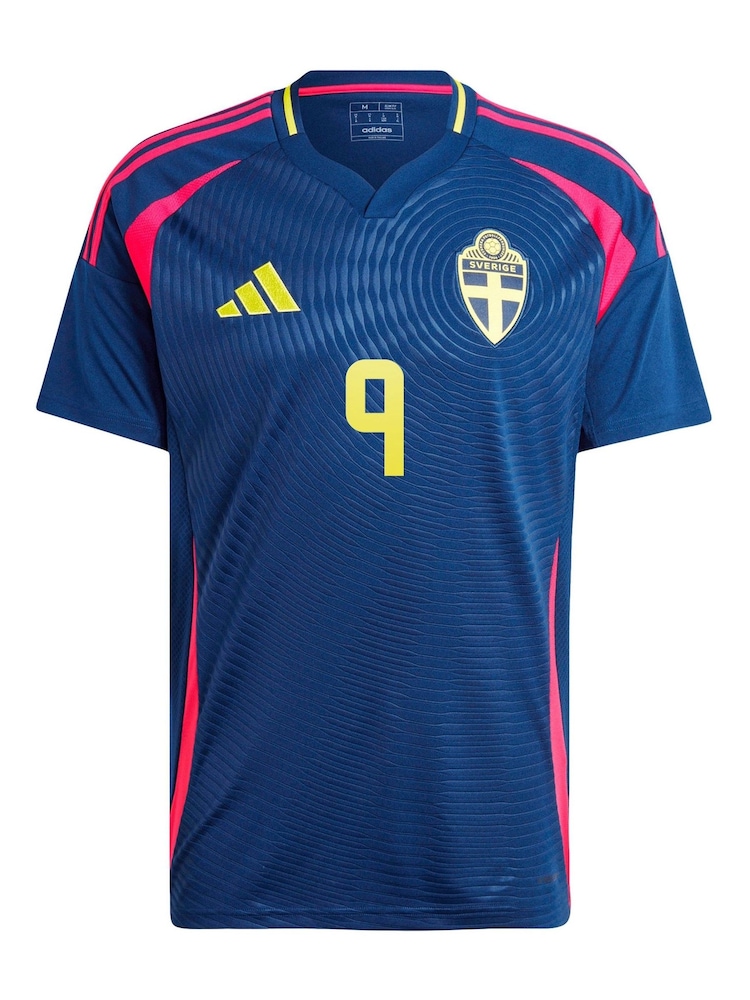 adidas Blue Sweden Away Shirt 2024 with Isak 9 printing - Image 3 of 3 adidas Blue Sweden Away Shirt 2024 with Isak 9 printing - Image 3 of 3