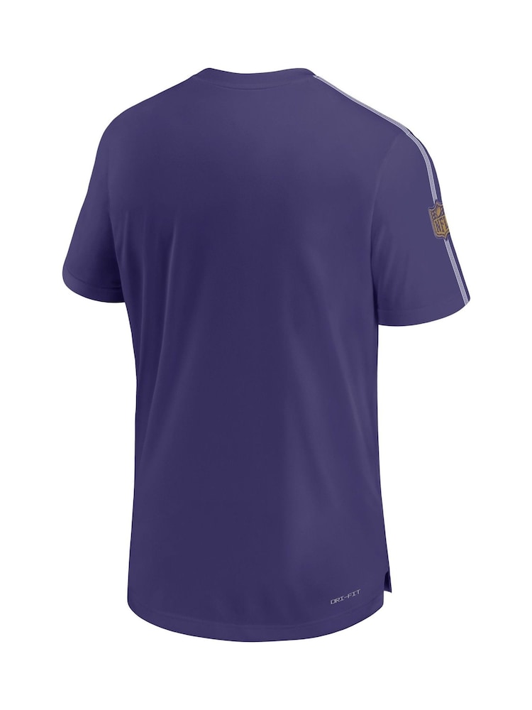 Fanatics Purple NFL Baltimore Ravens Dri-Fit Coach Top - Image 2 of 3 Fanatics Purple NFL Baltimore Ravens Dri-Fit Coach Top - Image 2 of 3
