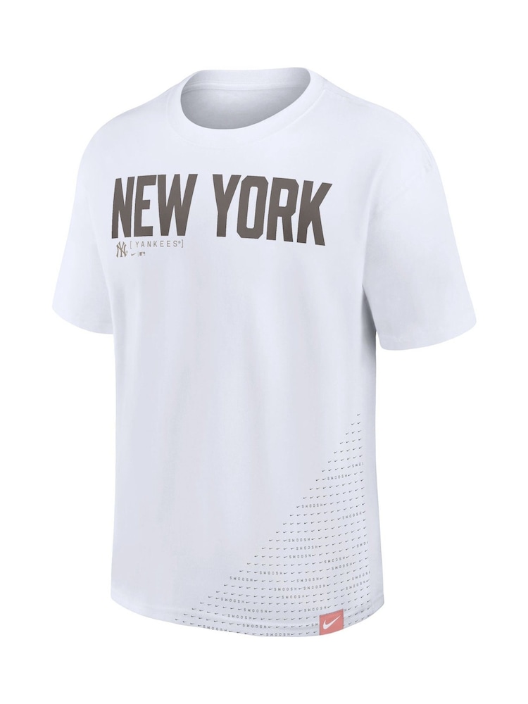 Fanatics MLB New York Yankees Statement Swoosh Max 90 100% Cotton White T-Shirt - Image 2 of 3