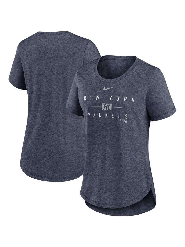 Fanatics Blue MLB New York Yankees Knockout Team Stack Triblend Womens T-Shirt - Image 1 of 3