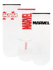 Character White Marvel Logo Socks 3 Pack - Image 1 of 4