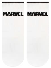 Character White Marvel Logo Socks 3 Pack - Image 2 of 4