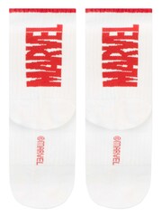 Character White Marvel Logo Socks 3 Pack - Image 3 of 4