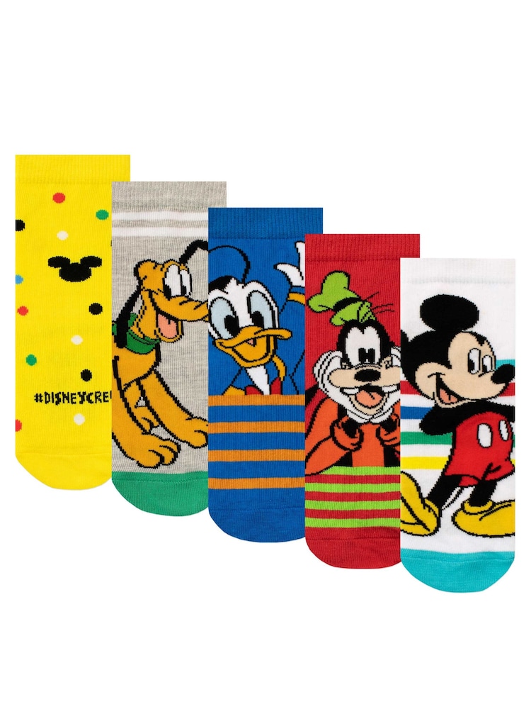 حزمة من 5 جورب قطن 100% بشخصية ميكي ماوس من Character - صورة 1 من 5