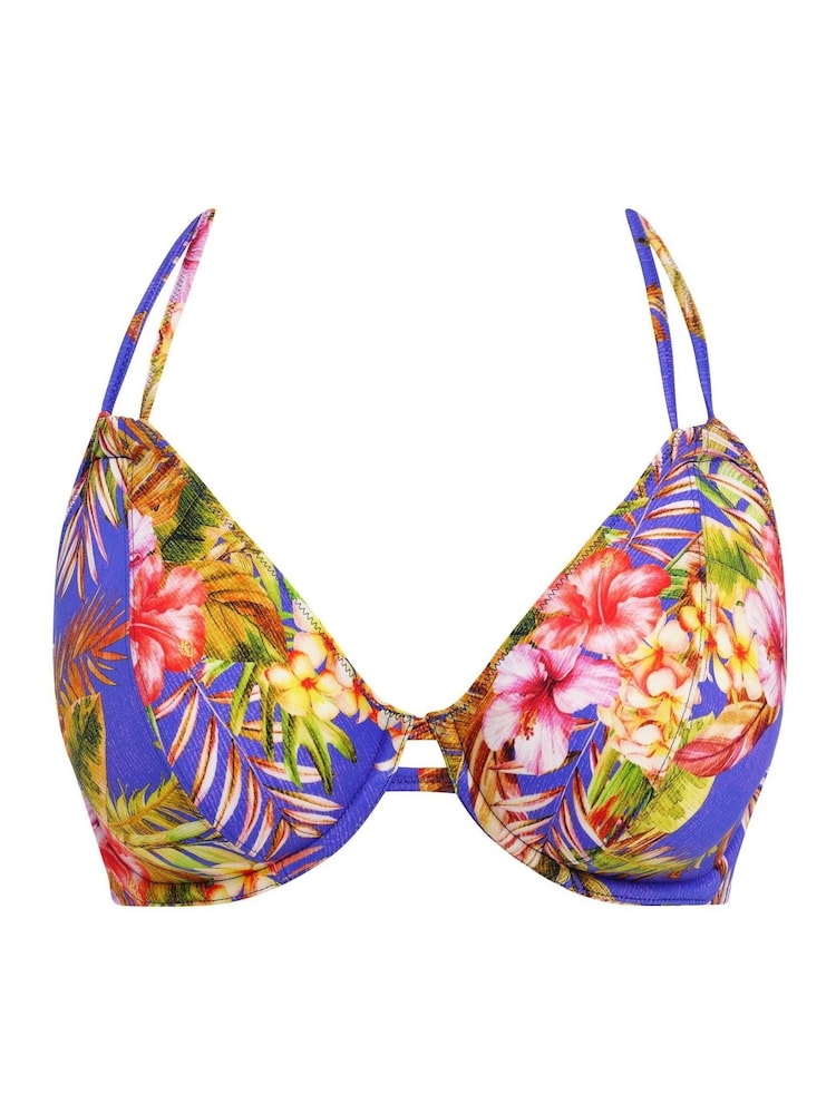 Freya Blue Tiger Valley Halter Bikini Top - Image 6 of 6
