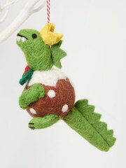 FatFace Green Dinosaur Pudding Felt Decoration - Image 2 of 2
