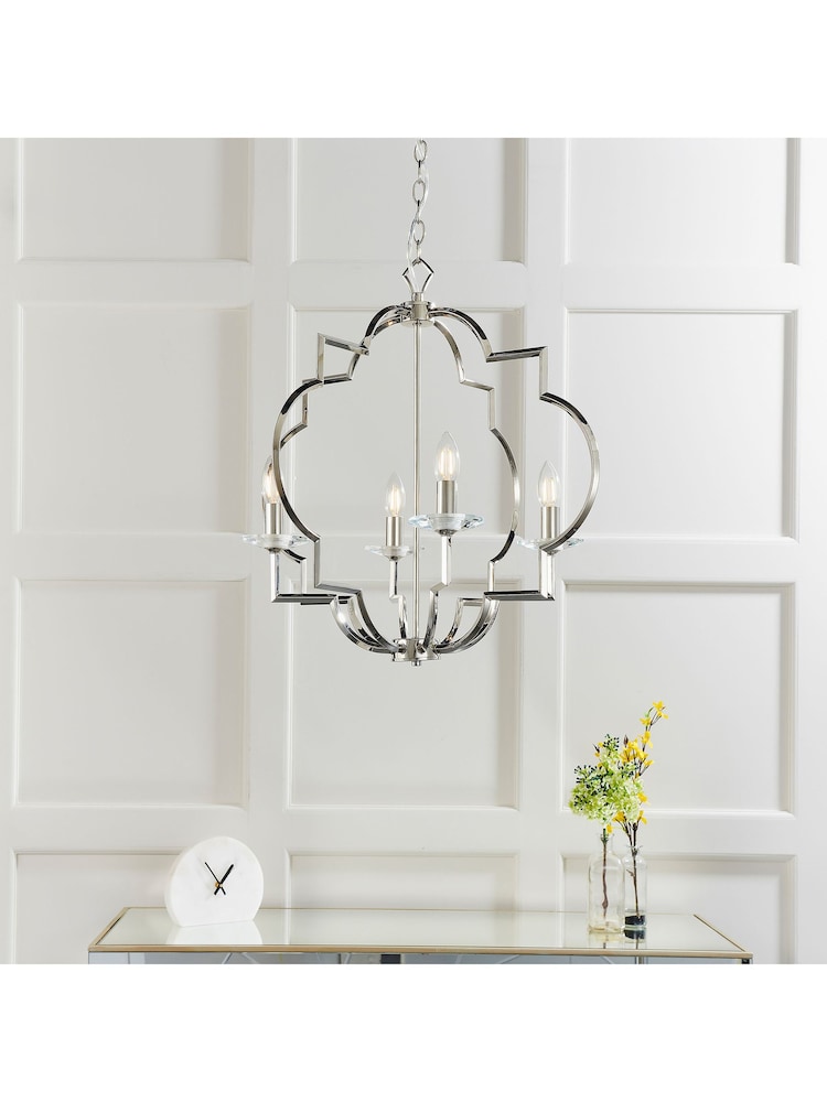 Gallery Home Silver Holdrege Pendant Ceiling Light - Image 1 of 8