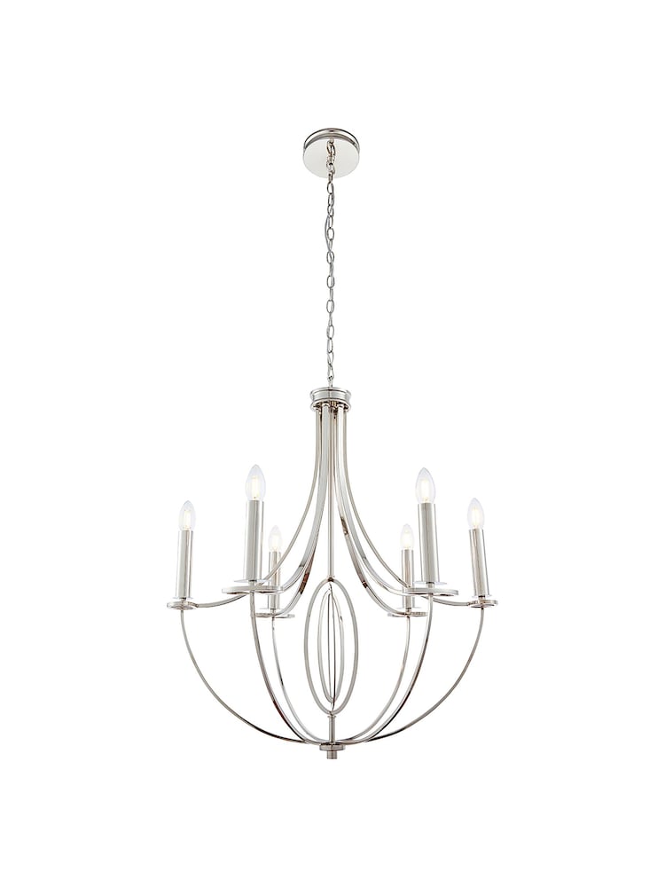 Gallery Home Silver Fairfield 6 Light Pendant Ceiling Light - Image 10 of 10