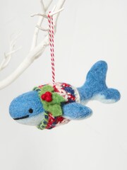 FatFace Blue Wilbur Whale Felt Decoration - Image 1 of 2