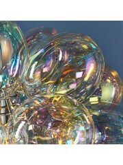 Gallery Home Chrome Gothenburg Cluster Pendant Ceiling Light - Image 3 of 7