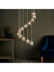 Gallery Home Chrome Wilcox 12 Light Drop Pendant Ceiling Light - Image 1 of 8