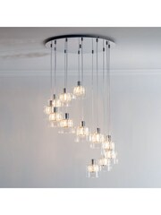 Gallery Home Chrome Wilcox 12 Light Drop Pendant Ceiling Light - Image 2 of 8