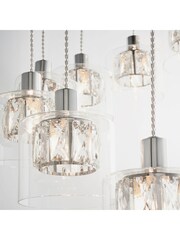Gallery Home Chrome Wilcox 12 Light Drop Pendant Ceiling Light - Image 6 of 8