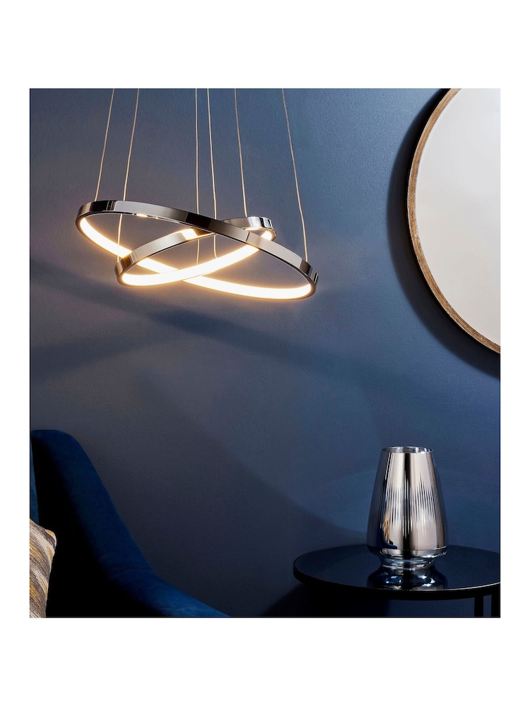 Gallery Home Black/White Valley 2 Pendant Ceiling Light - Image 2 of 9