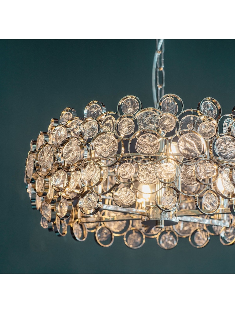 Gallery Home Silver Ord 6 Light Pendant Ceiling Light - Image 2 of 8