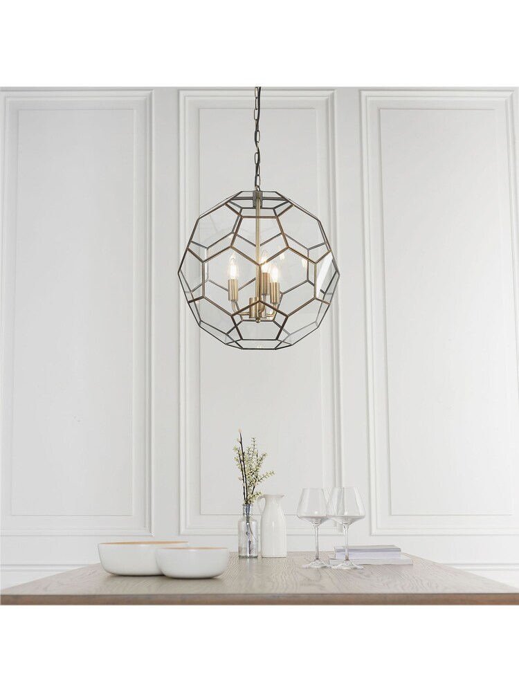 Gallery Home Antique Brass Gibbon 3 Pendant Ceiling Light - Image 1 of 7