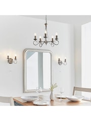 Gallery Home Antique Silver Scotia 5 Light Pendant Ceiling Light - Image 1 of 4