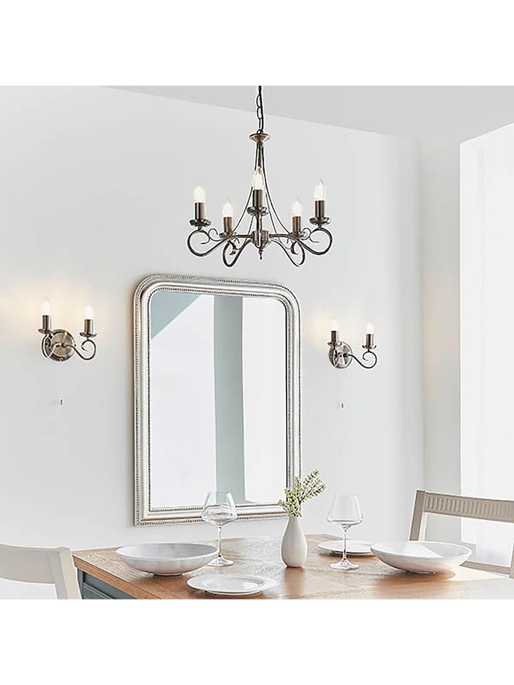 Gallery Home Antique Silver Scotia 5 Light Pendant Ceiling Light - Image 1 of 4