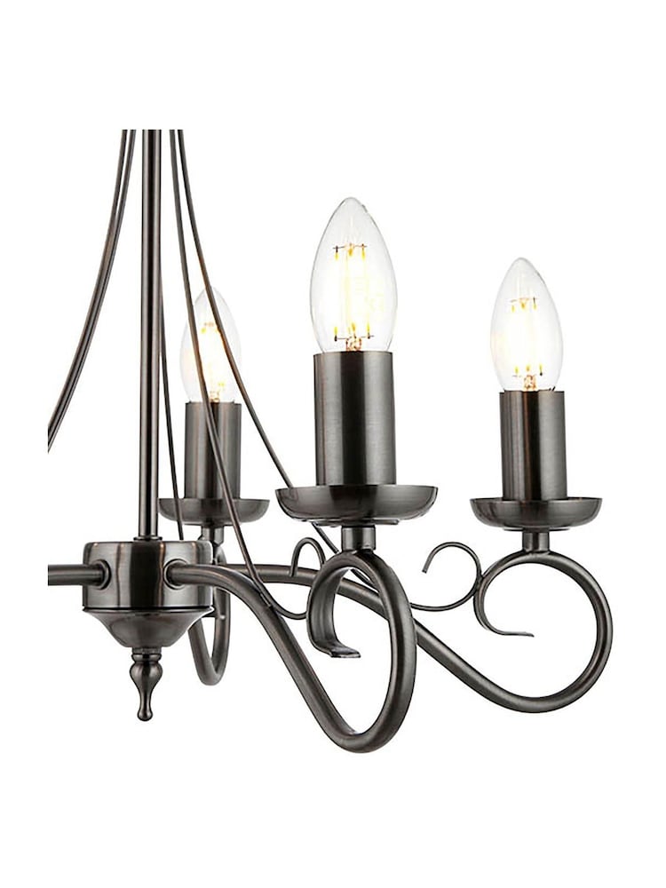 Gallery Home Antique Silver Scotia 5 Light Pendant Ceiling Light - Image 2 of 4