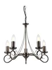 Gallery Home Antique Silver Scotia 5 Light Pendant Ceiling Light - Image 3 of 4
