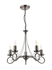Gallery Home Antique Silver Scotia 5 Light Pendant Ceiling Light - Image 4 of 4