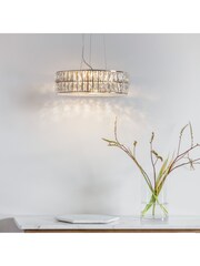 Gallery Home Black/White Wilcox Round 5 Pendant Ceiling Light - Image 1 of 9