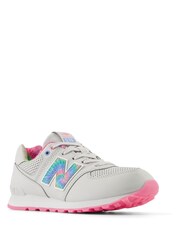 New Balance Grey/Pink/White Girls 574 Trainers - Image 3 of 6