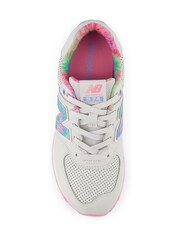 New Balance Grey/Pink/White Girls 574 Trainers - Image 5 of 6