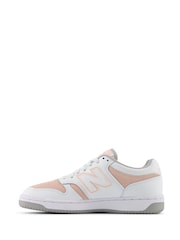 New Balance White/Pink Girls 480 Trainers - Image 2 of 6