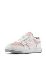 New Balance White/Pink Girls 480 Trainers - Image 4 of 6