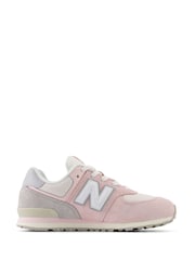 Roze/grijs - New Balance 574 meisjessneakers - Image 2 of 13