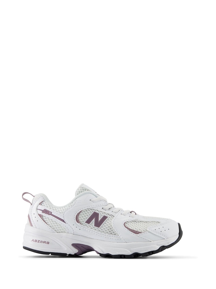 New Balance White/Purple Girls 530 Trainers - Image 1 of 6