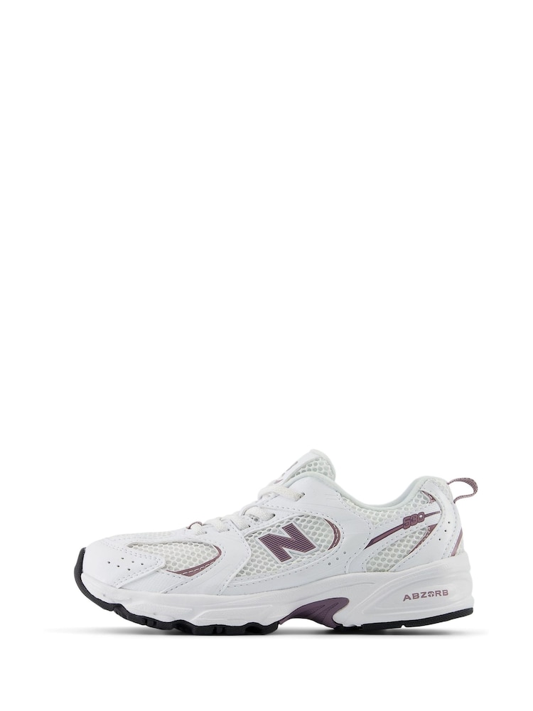 New Balance White/Purple Girls 530 Trainers - Image 2 of 6