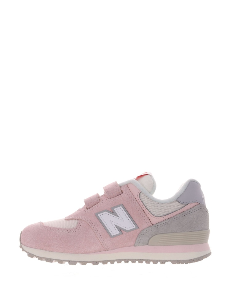 Roze/grijs - New Balance 574 haakjes en lusjes voor meisjes - Image 2 of 7