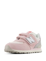 Roze/grijs - New Balance 574 haakjes en lusjes voor meisjes - Image 4 of 7