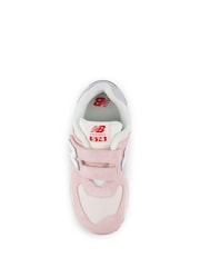 Roze/grijs - New Balance 574 haakjes en lusjes voor meisjes - Image 5 of 7
