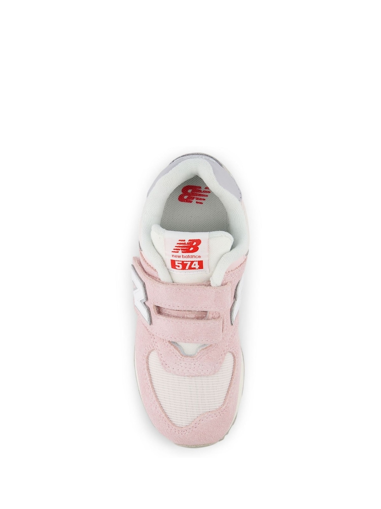 Roze/grijs - New Balance 574 haakjes en lusjes voor meisjes - Image 5 of 7