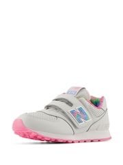 New Balance Grey/Pink/White Girls Hook and Loop 574 Trainers - Image 6 of 8
