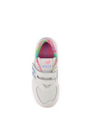 New Balance Grey/Pink/White Girls Hook and Loop 574 Trainers - Image 7 of 8
