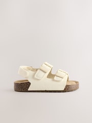 White Standard Fit (F) Double Buckle Cushioned Footbed Sandals - Image 2 of 5