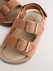 Lichtbruin - Sandalen met verzacht voetbed en twee gespbandjes - Image 4 of 5