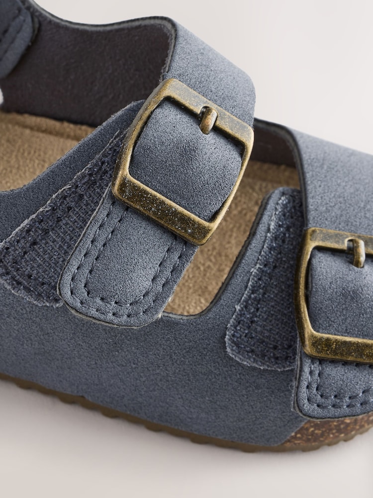 Marineblauw - Sandalen met verzacht voetbed en twee gespbandjes - Image 3 of 4