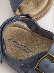 Navy Standard Fit (F) Double Buckle Cushioned Footbed Sandals - Image 4 of 4