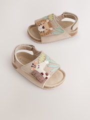 Neutral Safari Standard Fit (F) Touch Fastening Corkbed Sandals - Image 1 of 5