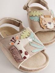 Neutral Safari Standard Fit (F) Touch Fastening Corkbed Sandals - Image 3 of 5