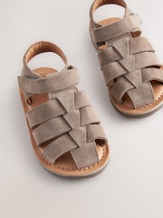 Neutral Leather Fisherman Sandals - Image 3 of 5