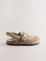 Neutral Leather Cushioned Footbed Clogs - Image 2 of 5