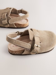 Neutral Leather Cushioned Footbed Clogs - Image 3 of 5