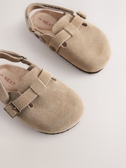Neutral Leather Cushioned Footbed Clogs - Image 4 of 5