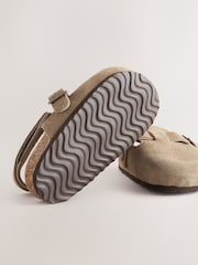Neutral Leather Cushioned Footbed Clogs - Image 5 of 5